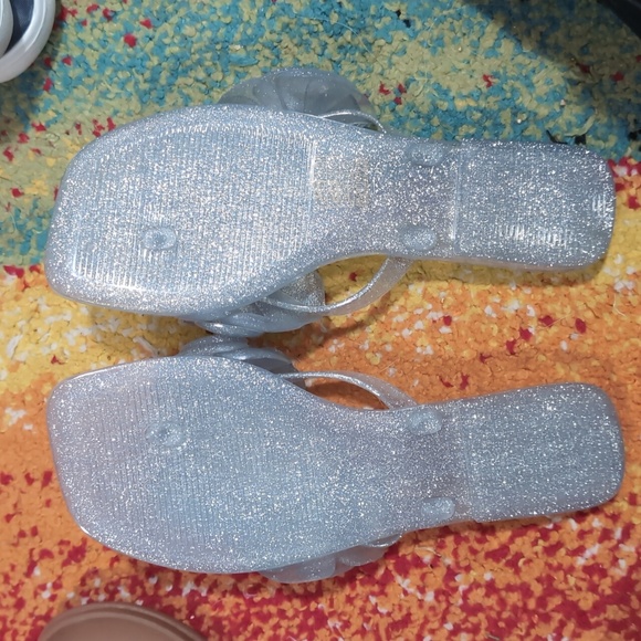 Jeffrey Campbell Silver Glitter Sandals - Picture 2 of 2